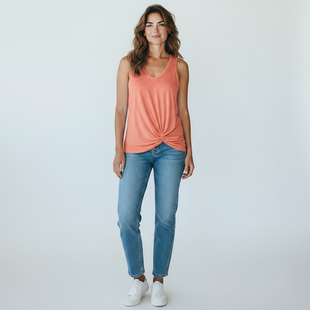 Altar'd State Knit Burnout Sleeveless V-Neck Tank‎ Top Twist Knot Boho Womens XS